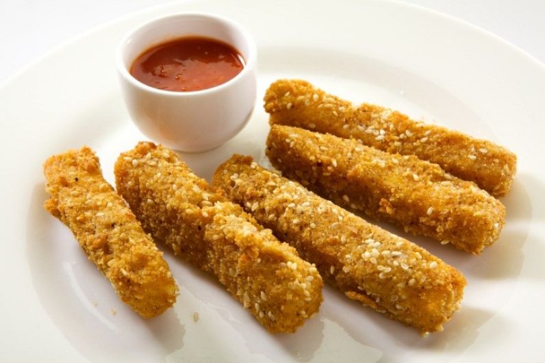 Air-Fried Mozzarella Sticks with Sesame Seeds